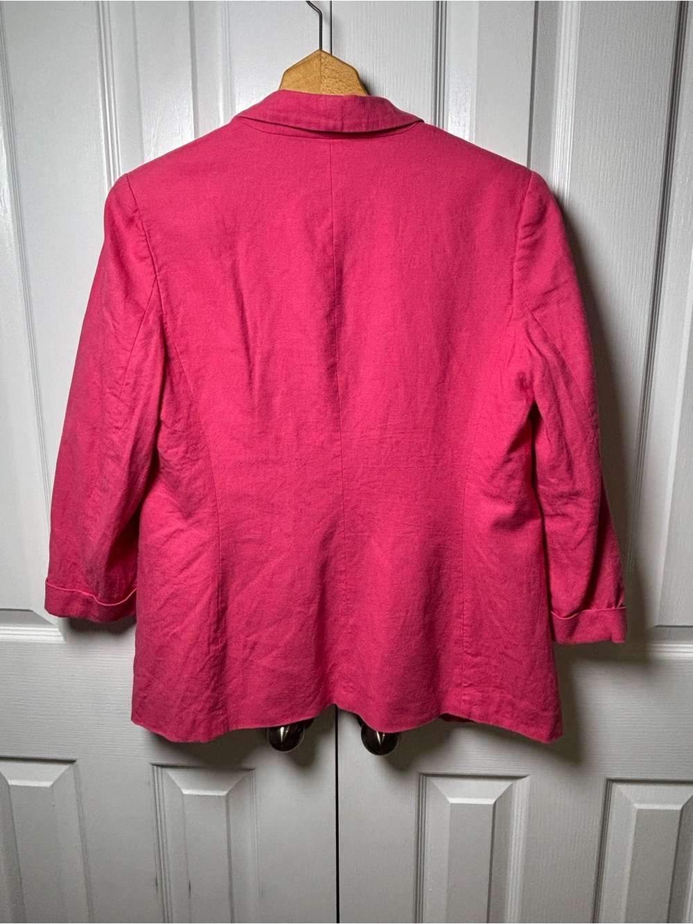 Jones New York Signature Pink Linen Blend Blazer Jacket M 3/4 Sleeve - Picture 4 of 10